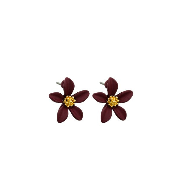 Cherry Autumn Flower Stud Earrings