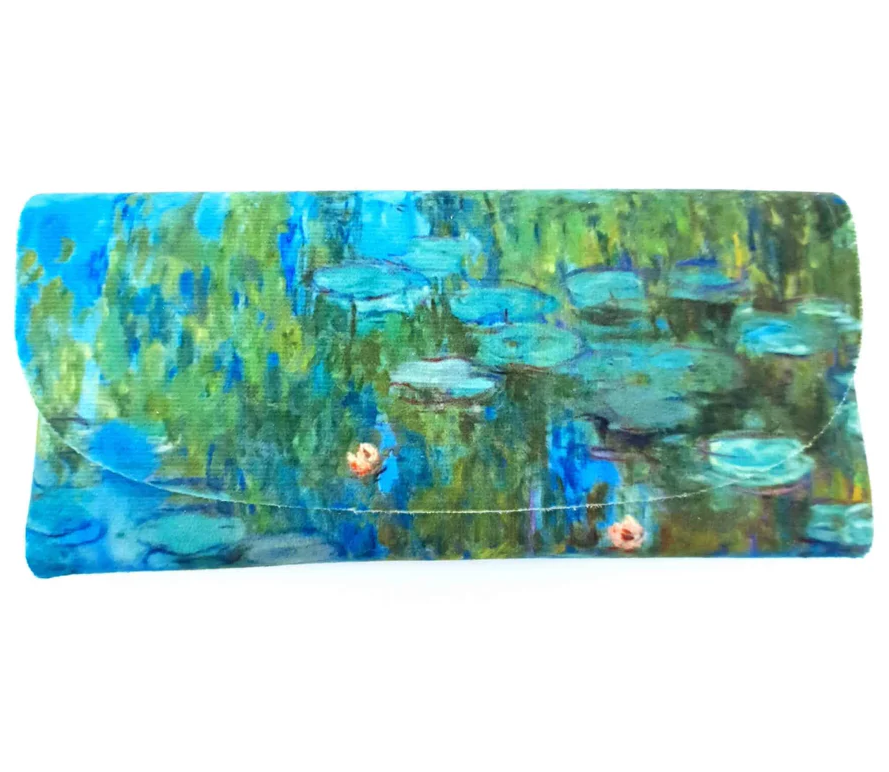 Velour Glasses Case - Claude Monet Nympheas