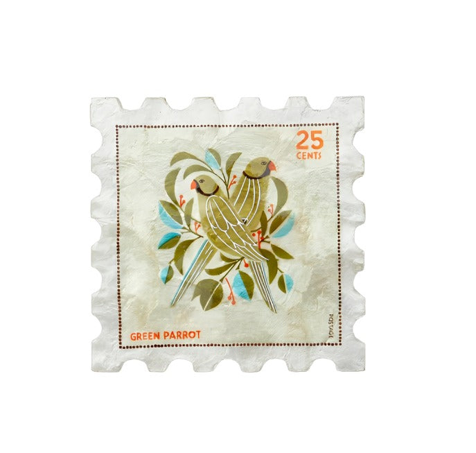 Capiz Shell Wall Art - Fiesta Stamp, Parrot