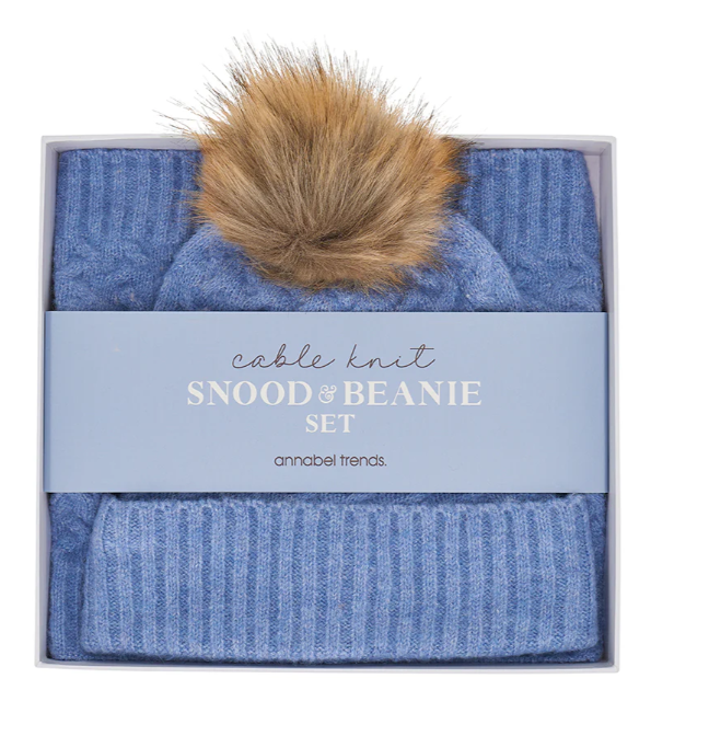 Snood and Beanie Set - Blue