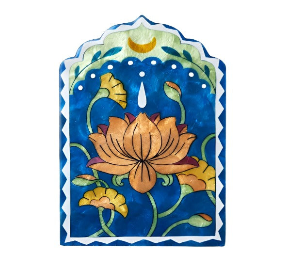 Capiz Shell Wall Art - Fleur Lotus, Navy