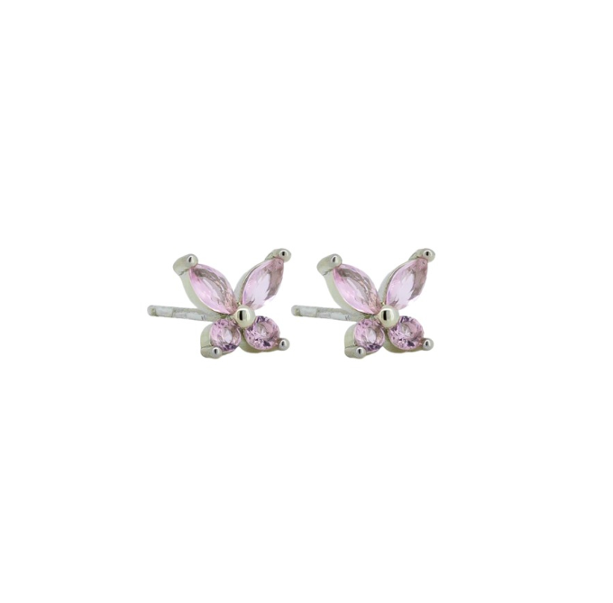 Pink Butterfly Studs