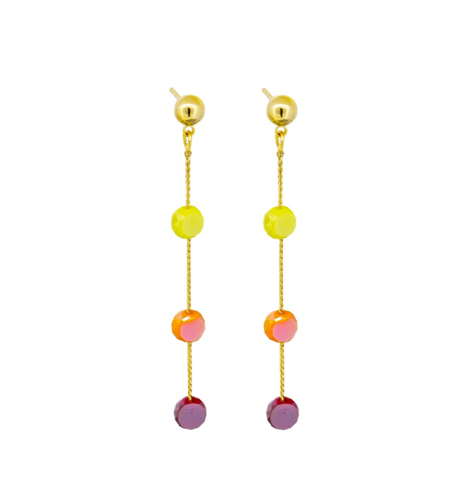 Gold Hanging Bright Drops Earrings