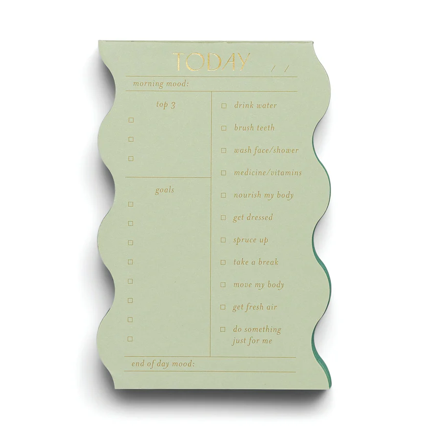 Wavy Daily Notepad - Sage