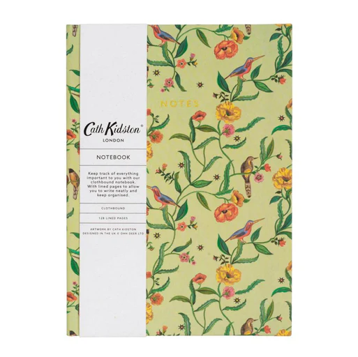 A5 Hard Cloth Cover Notebook - Summer Birds