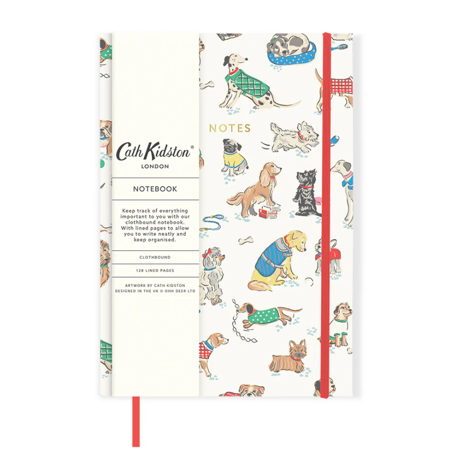 A5 Hard Cloth Cover Notebook - Dog Repeat