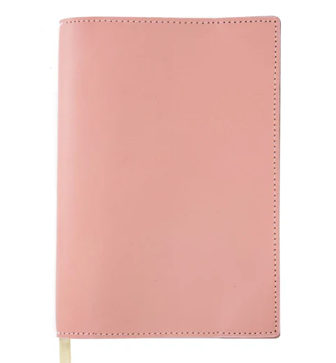 A6 Notebook With Leather Jacket - Dusty Pink