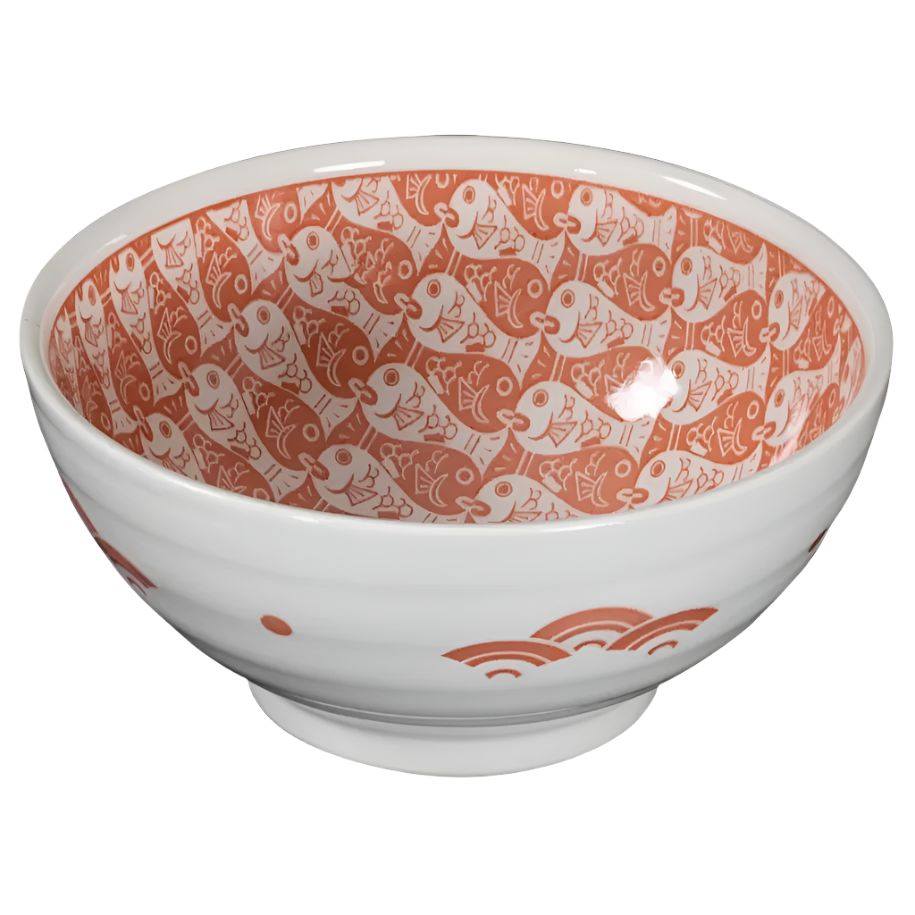 Medetai Bowl with Chopsticks - Red