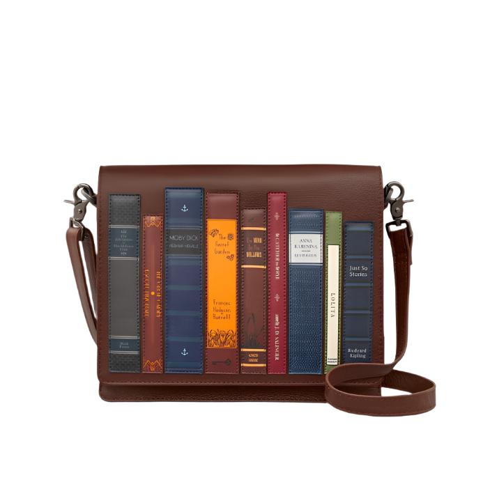 Leather Flap Over Bag - Bookworm Brown