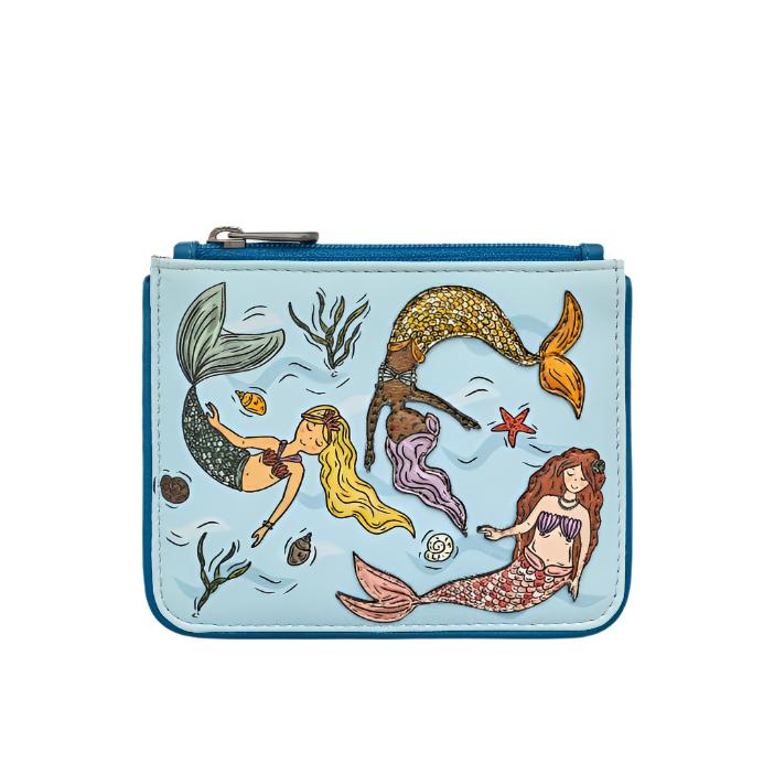 Zip Top Leather Purse Small - Mermaids Dance