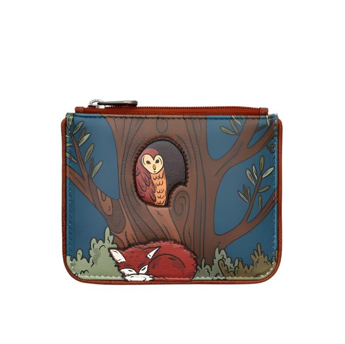 Zip Top Leather Purse Small - Woodland Friends