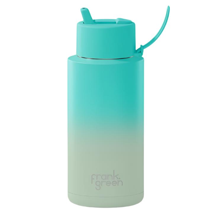 Gradient Ceramic Reusable Bottle with Straw Lid 1L - Bondi Bliss