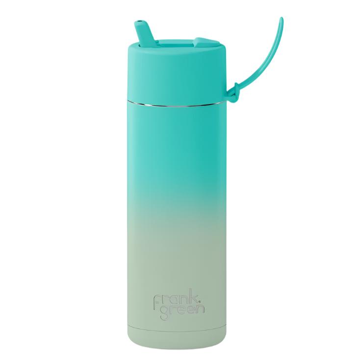 Gradient Ceramic Reusable Bottle with Straw Lid 595ml - Bondi Bliss