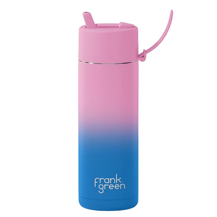 Gradient Ceramic Reusable Bottle with Straw Lid 595ml - Wild Orchid