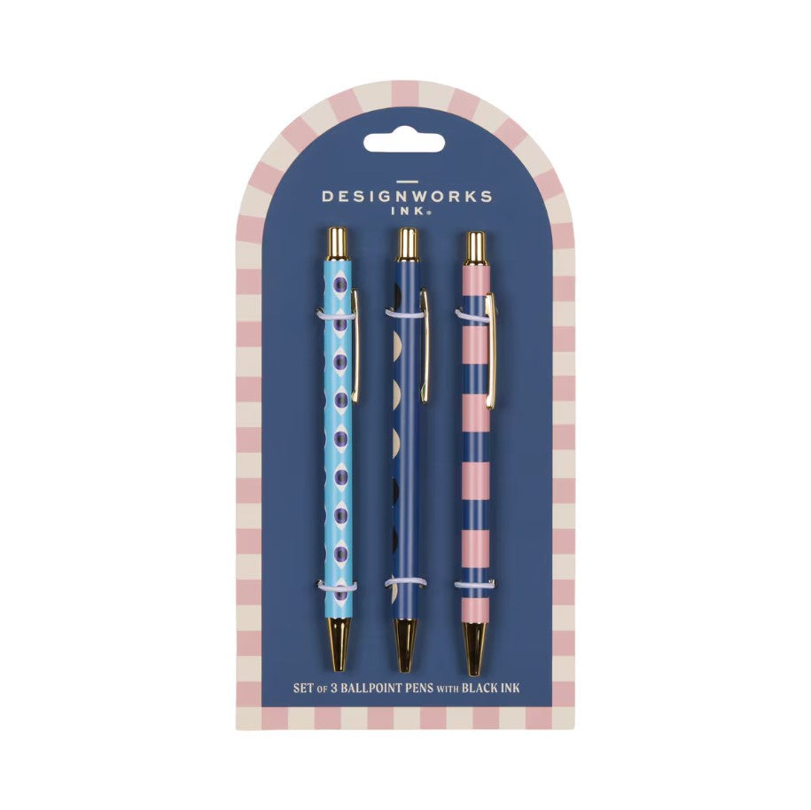 A Dopo Set of 3 Pens - Eye, Moon & Stripe