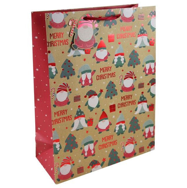 Christmas Gonk Kraft Gift Bag - Extra Large