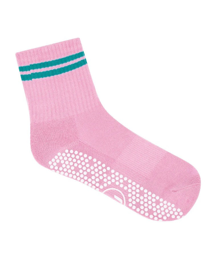 Crew Grip Socks - Sorbet Pink Stripe