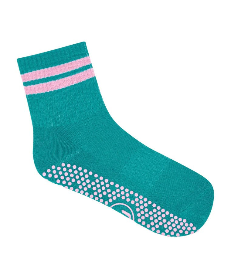 Crew Grip Socks - Tuscan Teal Stripe