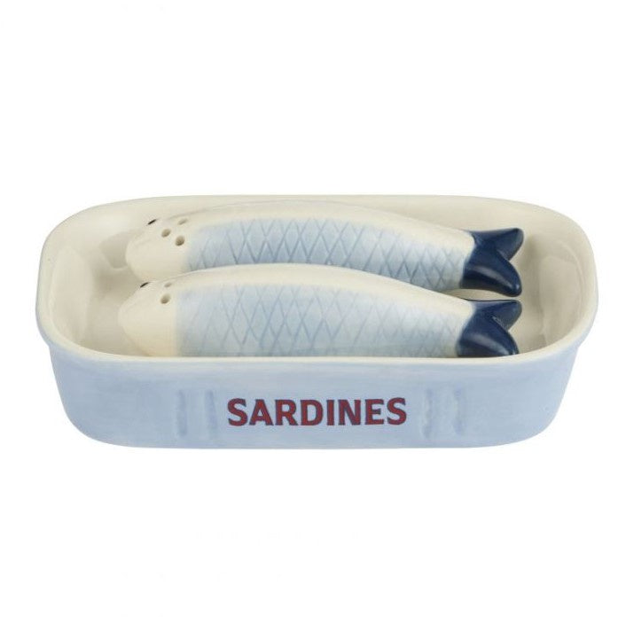 Sardine 3 Piece Ceramic Salt & Pepper Set