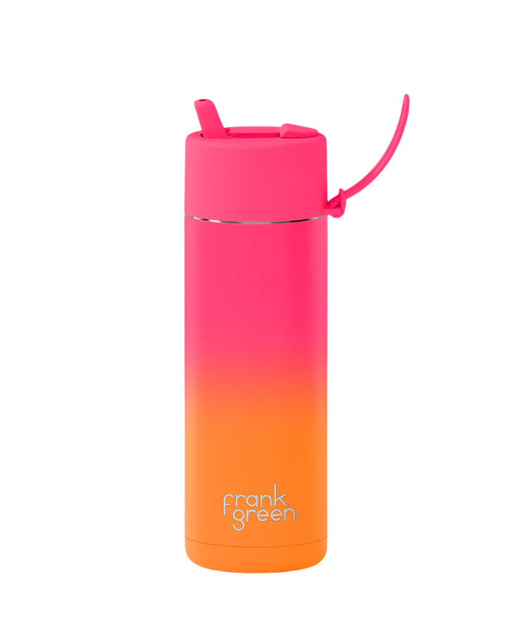 Gradient Ceramic Reusable Bottle with Straw Lid 595ml - Summer Sunset