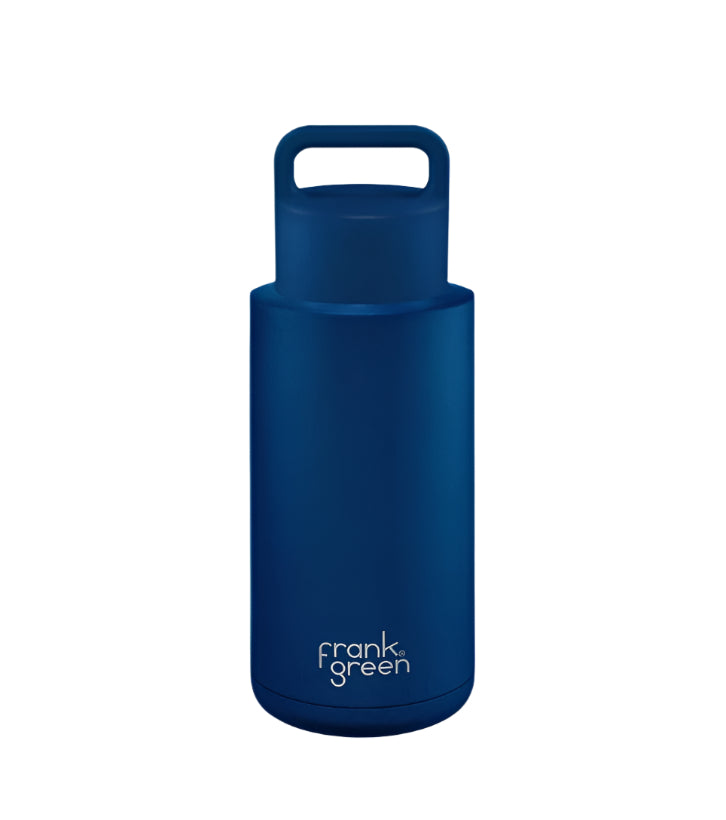 Ceramic Reusable Bottle With Grip Finish - Deep Ocean