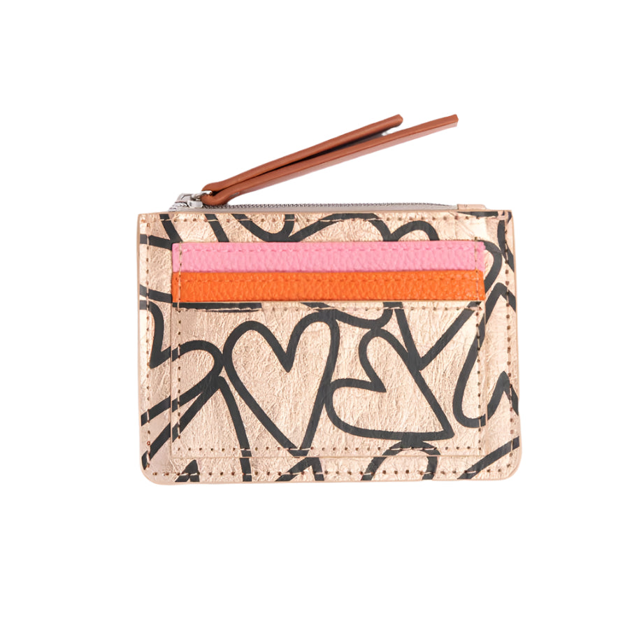 Short Patch Purse - Rose Gold Hearts