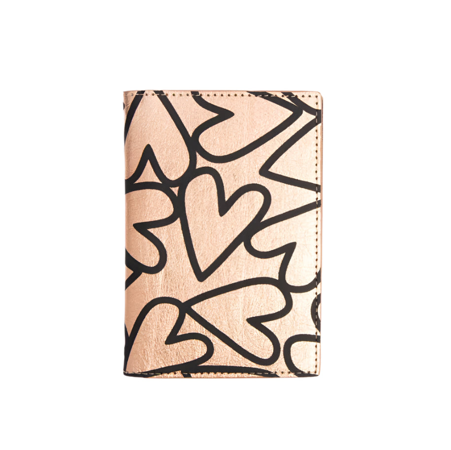 Rose Gold Hearts Passport Holder