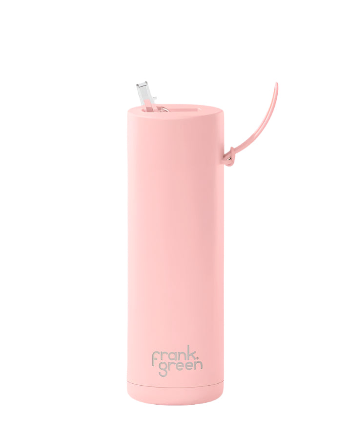 Ceramic Reusable Bottle with Straw Lid 595mL - Blushed