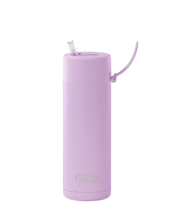 Ceramic Reusable Bottle with Straw Lid 595mL - Lilac