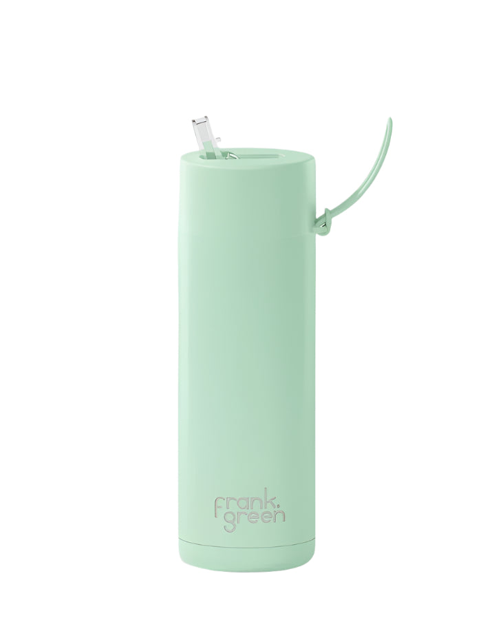 Ceramic Reusable Bottle with Straw Lid 595mL - Mint Gelato