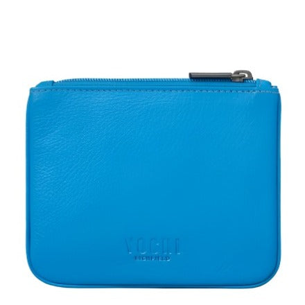 Zip Top Leather Purse Small - Peacock