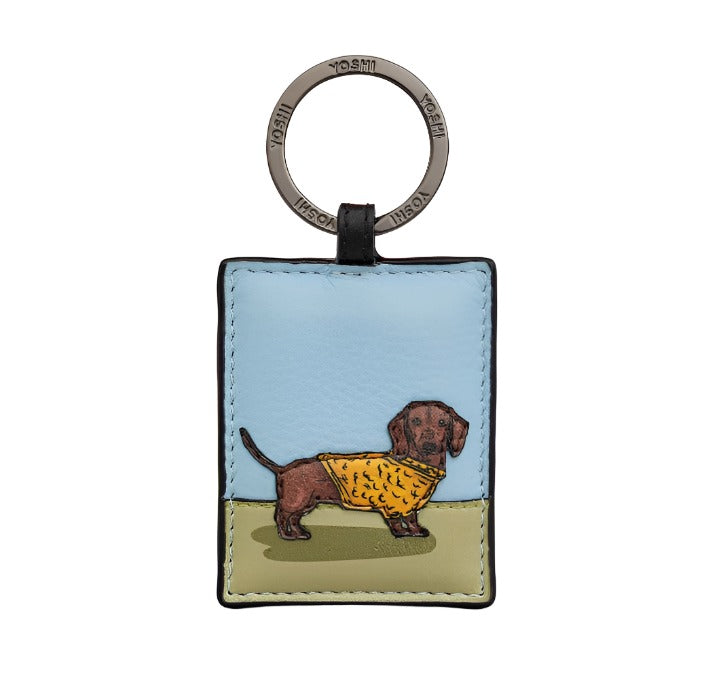 Yoshi Leather Keyring - Dachshund Dog Walk