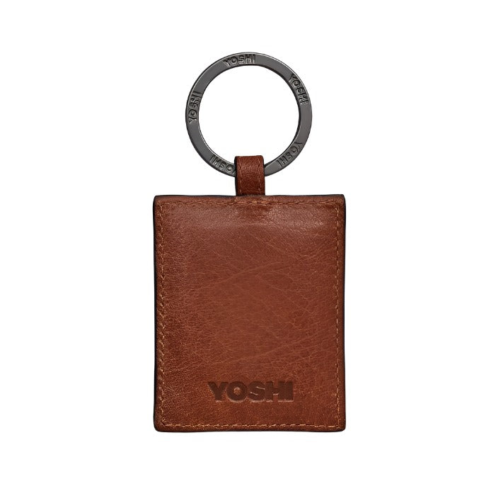 Yoshi Leather Keyring - Shakespeare Bookworm - Brown