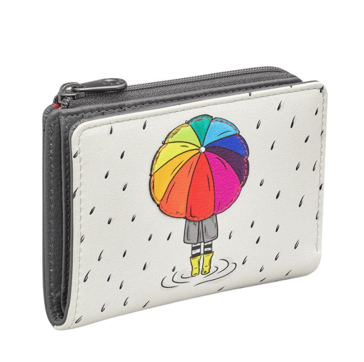 Flap Over Purse Small - Rain Rain Go Away, Grey