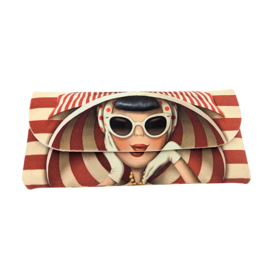 Velour Glasses Case -  Nina De San, Lady with Glasses, Scarf and Hat