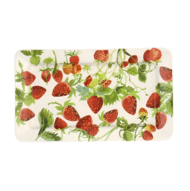 Medium Oblong Plate - Vegetable Garden Strawberries