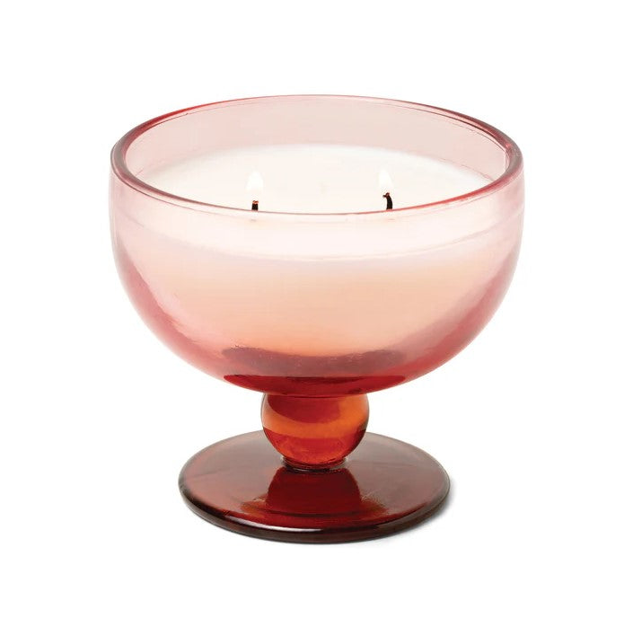 Glass Goblet Candle - Rose & Red Tinted  - Saffron Rose