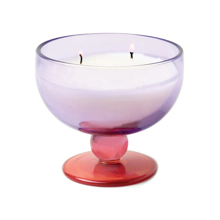 Glass Goblet Candle - Purple & Pink - Pepper & Plum