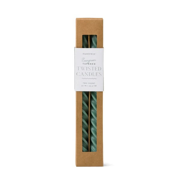 Evergreen Tapered Twisted Candles