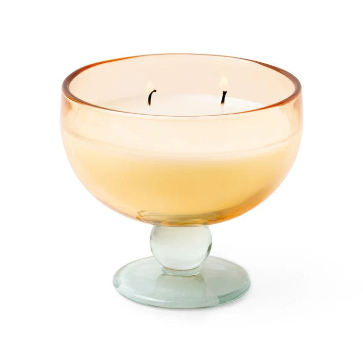 Glass Goblet Candle - Yellow & Blue Tinted - Wild Neroli