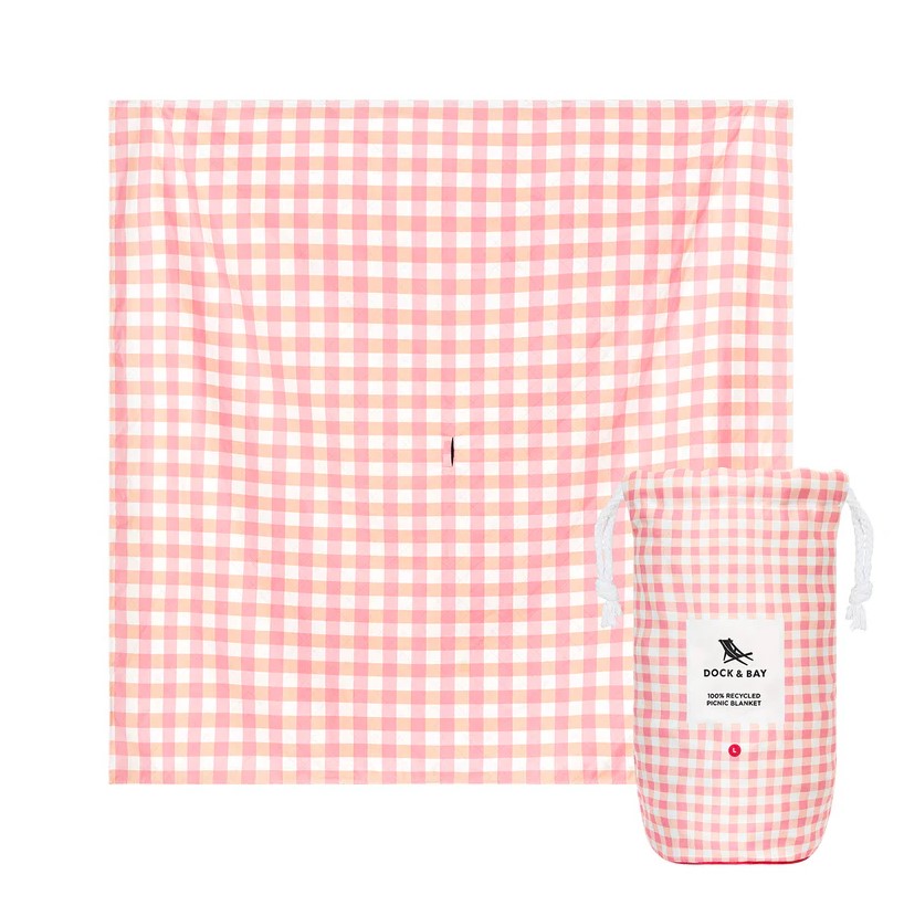 Dock & Bay Picnic Blanket L - Strawberries & Cream