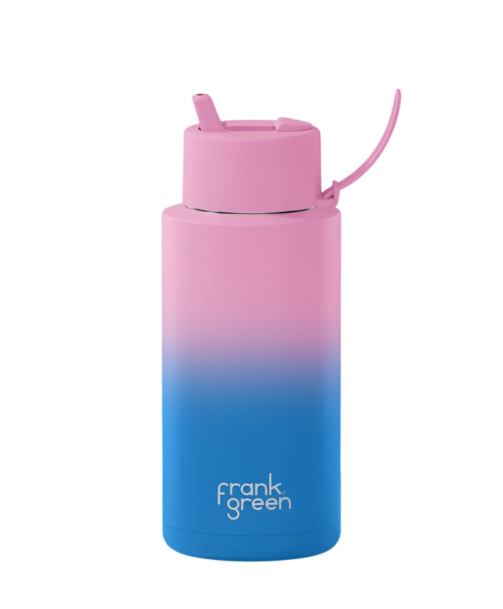 Gradient Ceramic Reusable Bottle with Straw Lid 1L - Wild Orchid