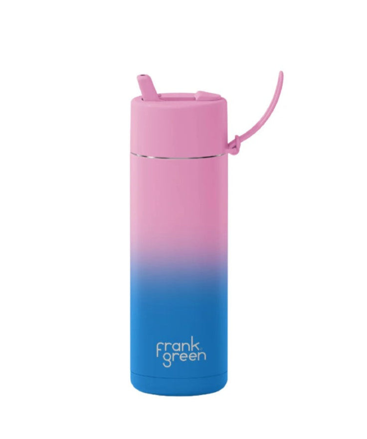 Gradient Ceramic Reusable Bottle with Straw Lid 595ml - Wild Orchid