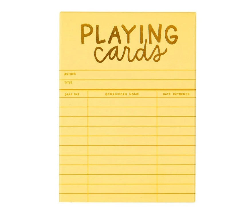 Yellow Library Card Deck of Playing Cards