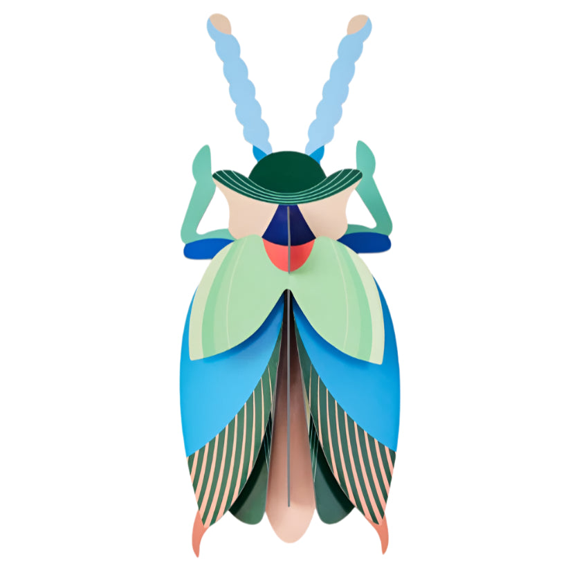 Cardboard Wall Art Large - Emerald Beetle