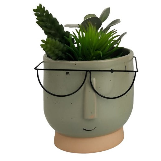 Blake with Glasses Planter - Short