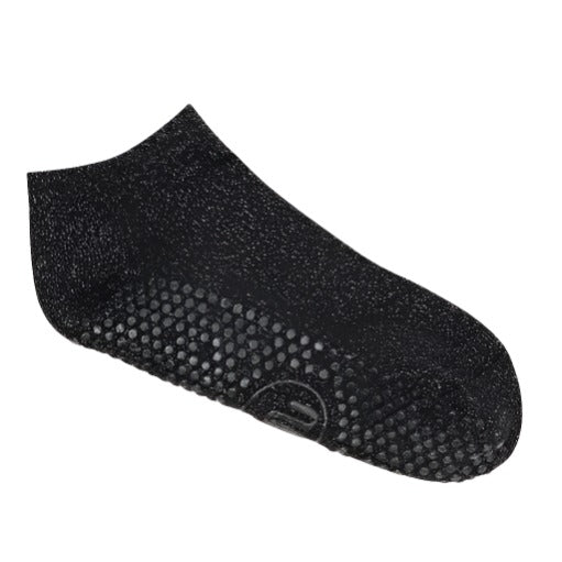 Classic Low Rise Grip Socks - Black Sparkle Frill