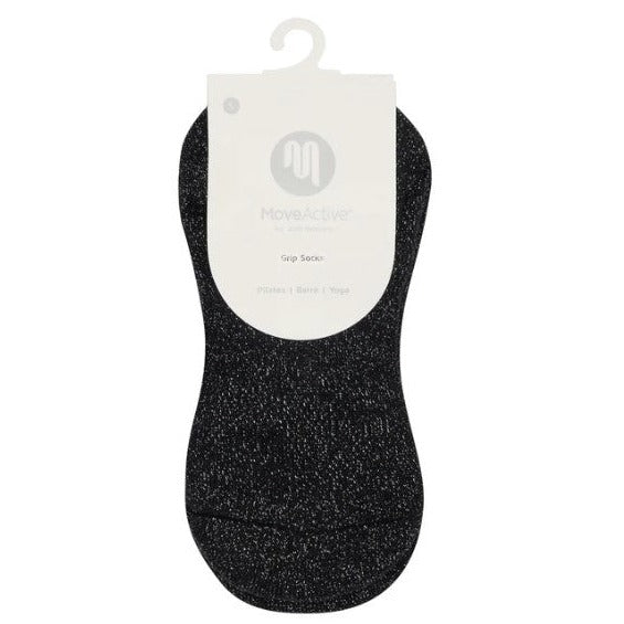 Classic Low Rise Grip Socks - Black Sparkle Frill