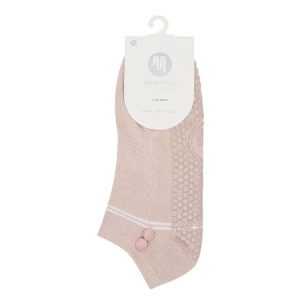 Classic Low Rise Grip Socks - Button Blush