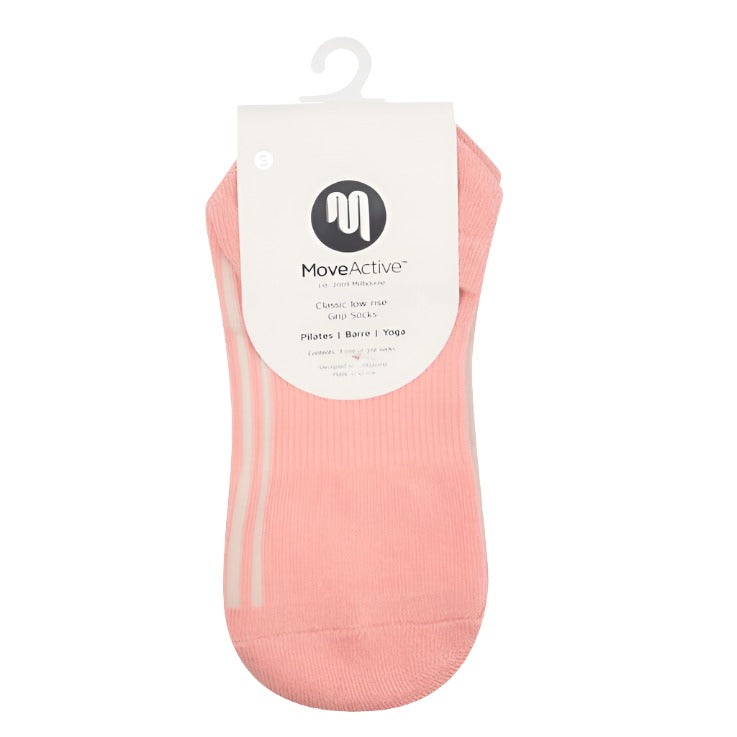 Classic Low Rise Grip Socks - Guava Stripes